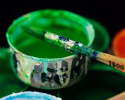 Green Paint and Brush