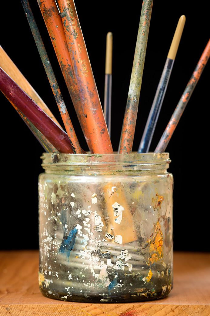 Paintbrushes & Jar