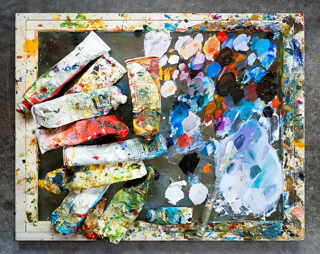 Paint, Palette Knife & Palette, Kenneth Vincent Studio, West Tisbury 2015