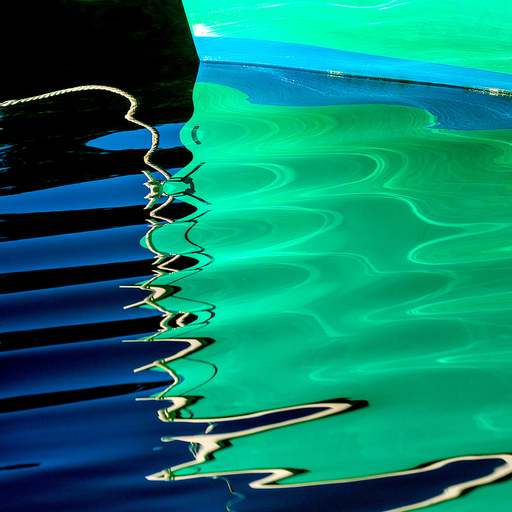 Reflection, Green Boat, Lagoon2015